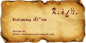 Kutassy Éva névjegykártya