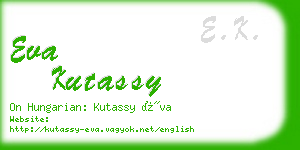 eva kutassy business card